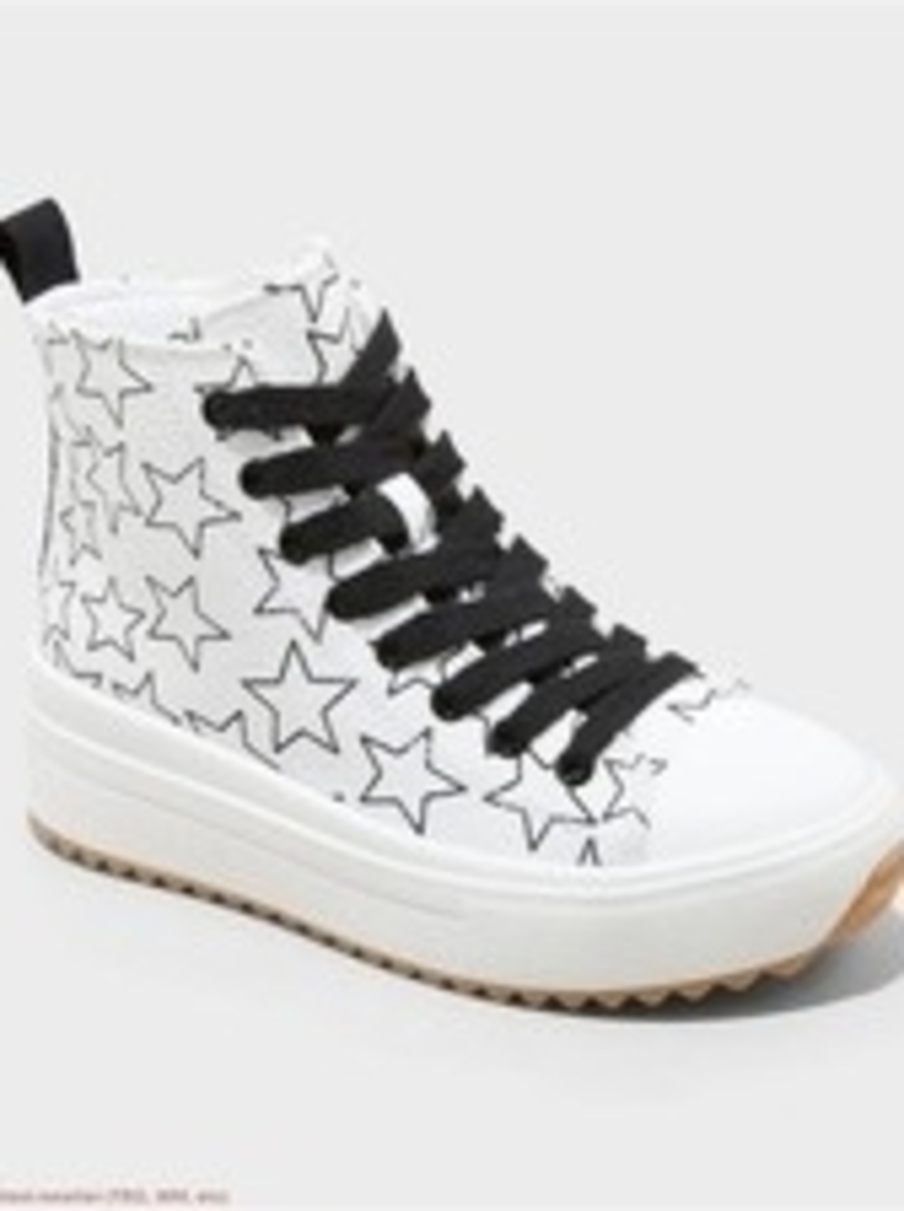 Kids High-Top Star Print Sneakers - White/Black